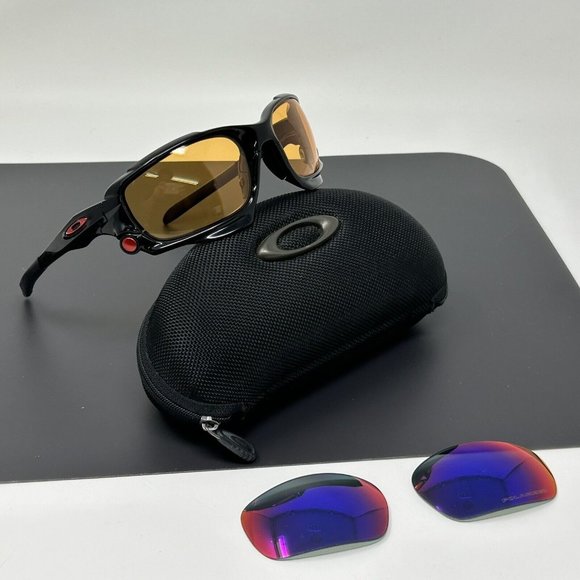 Oakley Jawbone 04-203 Polished Black w/Persimmon + Red Iridium Polarized Excelle - Picture 1 of 16
